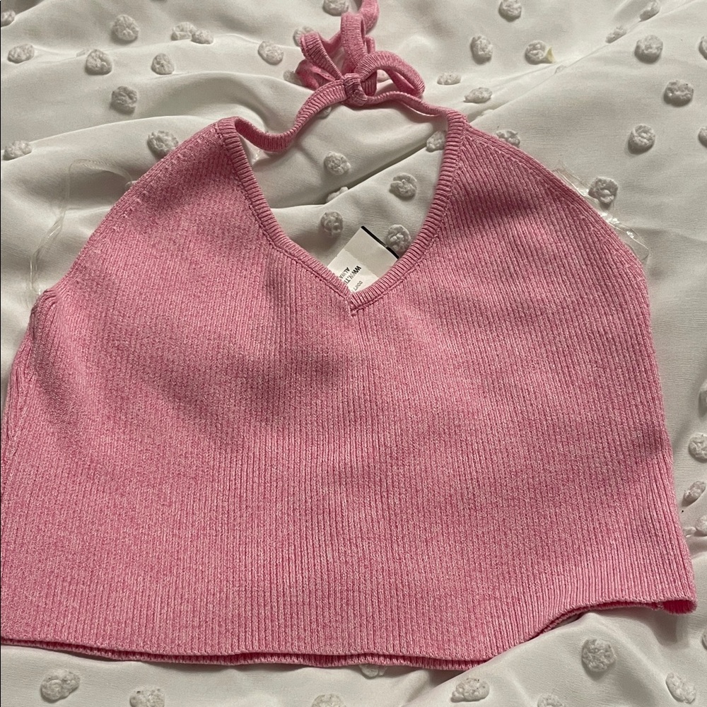 Full Tilt Pink Knit Halter Top